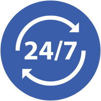 24/7 travel assistance icon