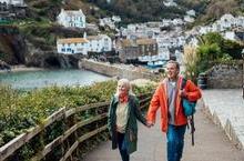 Two seniors sightseeing in Europe