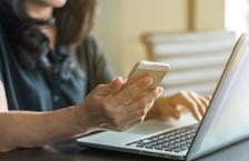 Person looking at phone